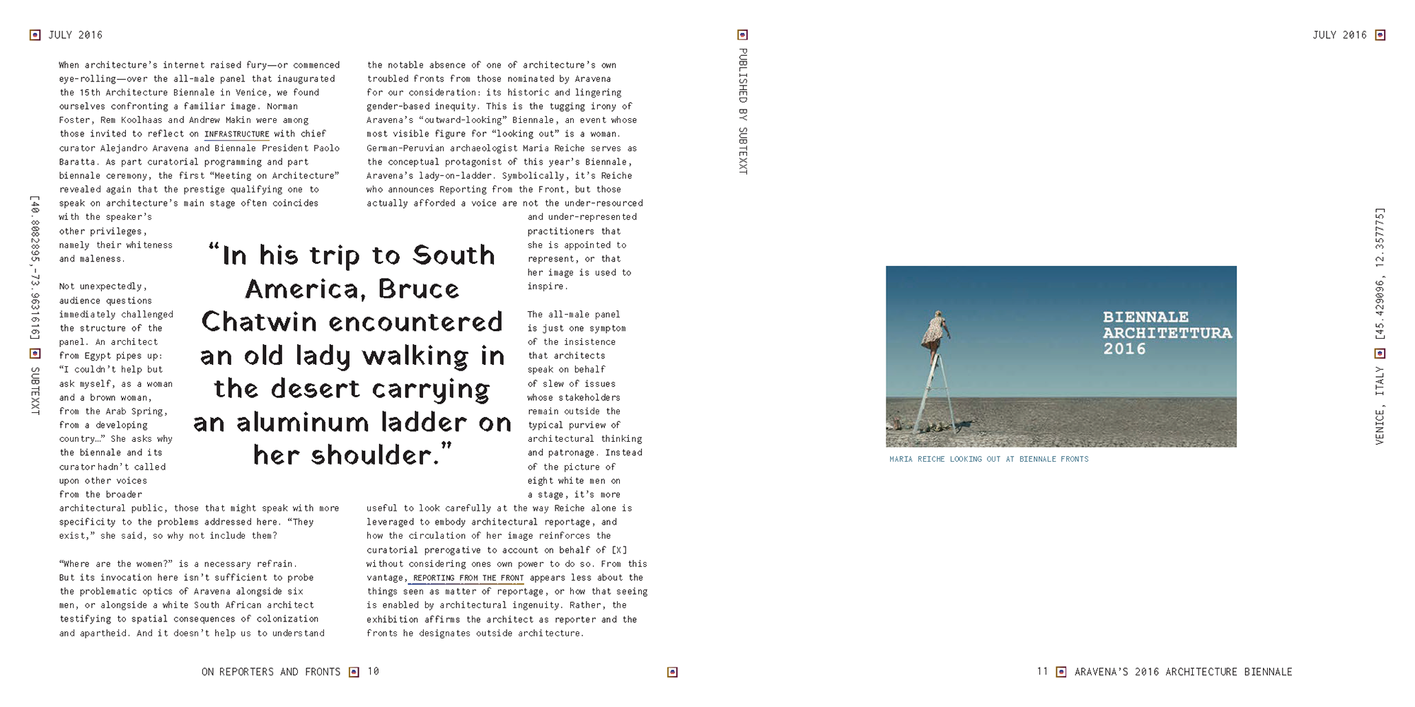 on reporters and fronts